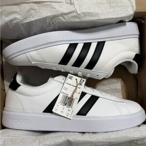 Adidas Men's Grand Court White Black Sneakers